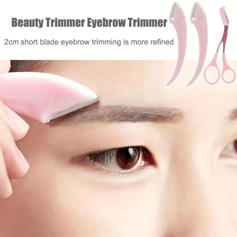 Eyebrow Trimmer Set  Curved Eyebrow Razor  Scissors With Comb For Easy Precise Grooming 3