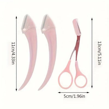 Eyebrow Trimmer Set  Curved Eyebrow Razor  Scissors With Comb For Easy Precise Grooming 5