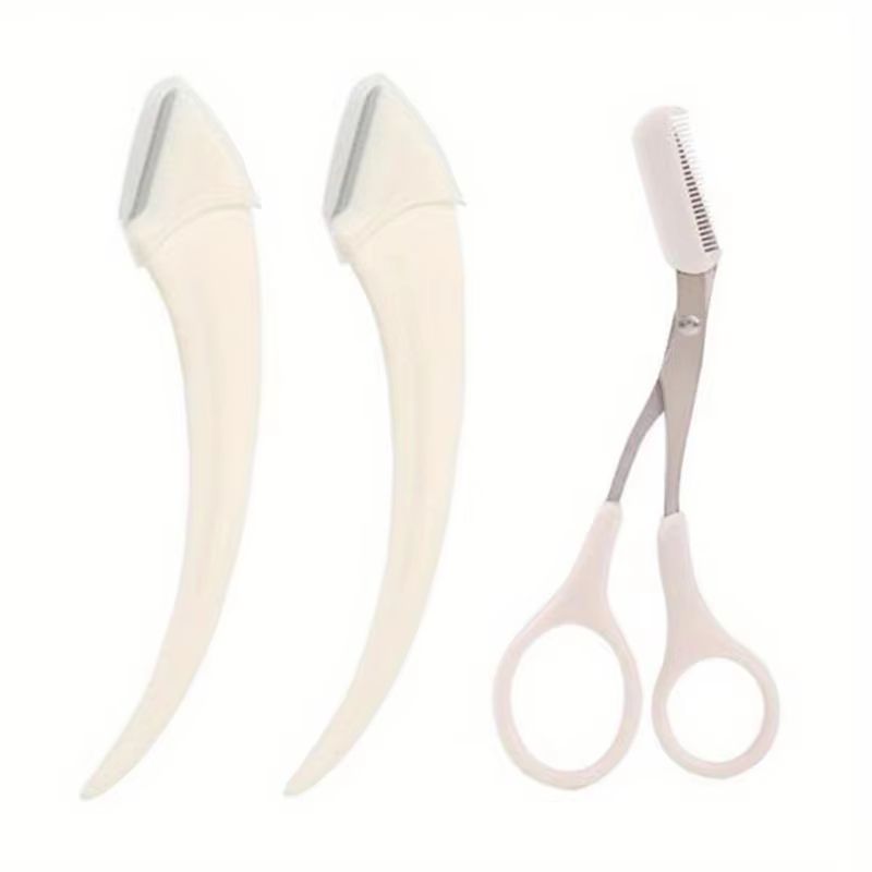 Eyebrow Trimmer Set  Curved Eyebrow Razor  Scissors With Comb For Easy Precise Grooming 6