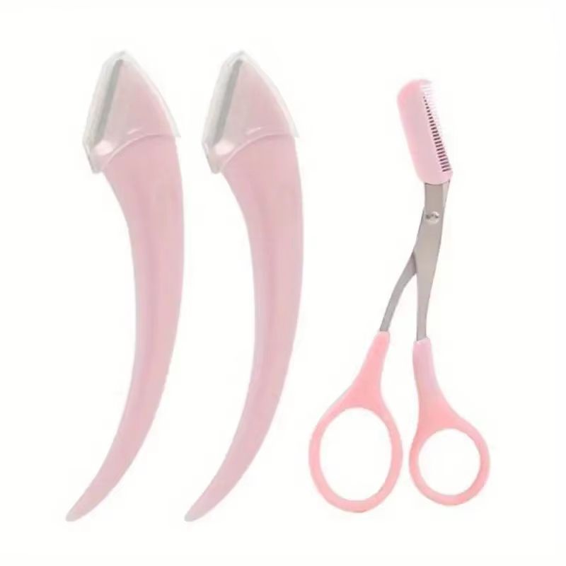 Eyebrow Trimmer Set  Curved Eyebrow Razor  Scissors With Comb For Easy Precise Grooming 7