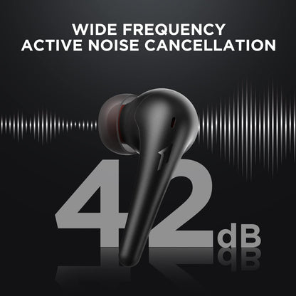 Bluetooth 5.2 Aero Ear Buds, Noise Cancellation, Wireless Charging Headset, Clear Calls, 28h Playtime