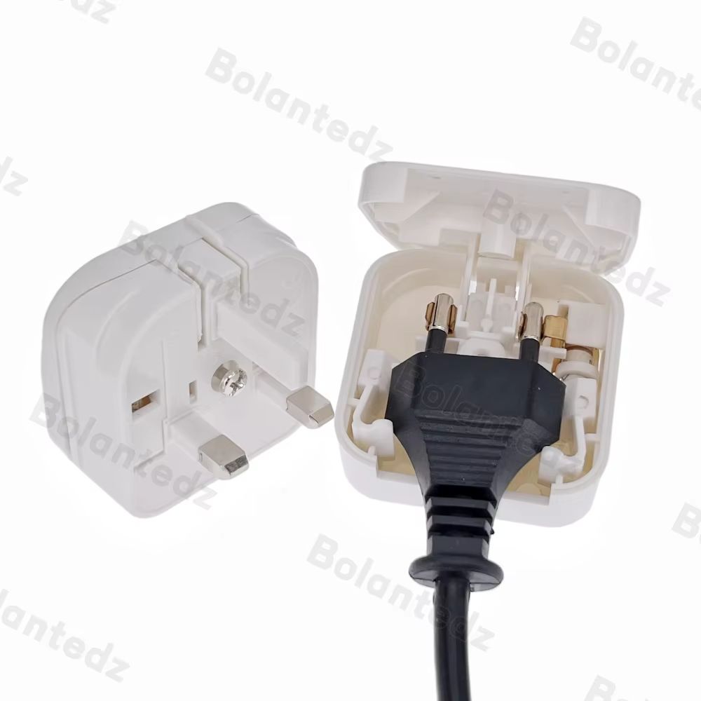 European to UK Travel Power Adapter – British Plug Adapter with 5A Fuse for AC Charger, Sockets & Power Cords