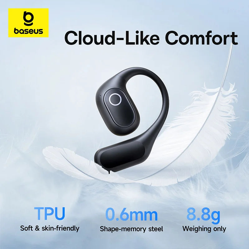 True Wireless Bluetooth 6.0 Ear Hooks Headphones, Baseus Eli 2i Fit Open-Ear Earphones, IPX5 Waterproof Sports Earbuds