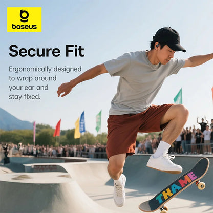 True Wireless Bluetooth 6.0 Ear Hooks Headphones, Baseus Eli 2i Fit Open-Ear Earphones, IPX5 Waterproof Sports Earbuds