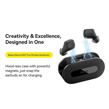 Baseus EZ10 Wireless Headphone Bluetooth 5.3, TWS Earphone Fast Charge, Mini In Ear Earbuds Sports Headset