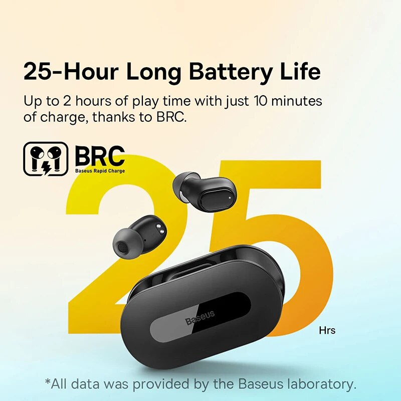 Baseus EZ10 Wireless Headphone Bluetooth 5.3, TWS Earphone Fast Charge, Mini In Ear Earbuds Sports Headset