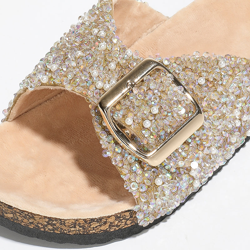 Fashion Summer Beach Sandals Outdoor Womens Slippers With DiamondStudded Metal Buckle Casual Versat 1