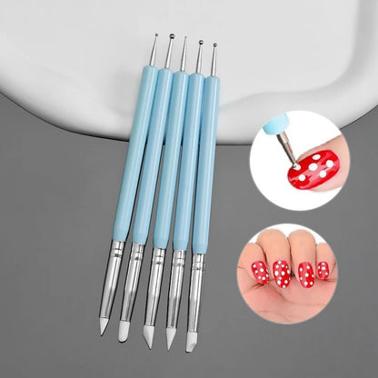 Ultra Thin Pink Nail Art Liner Brushes Set 5 Pcs 12