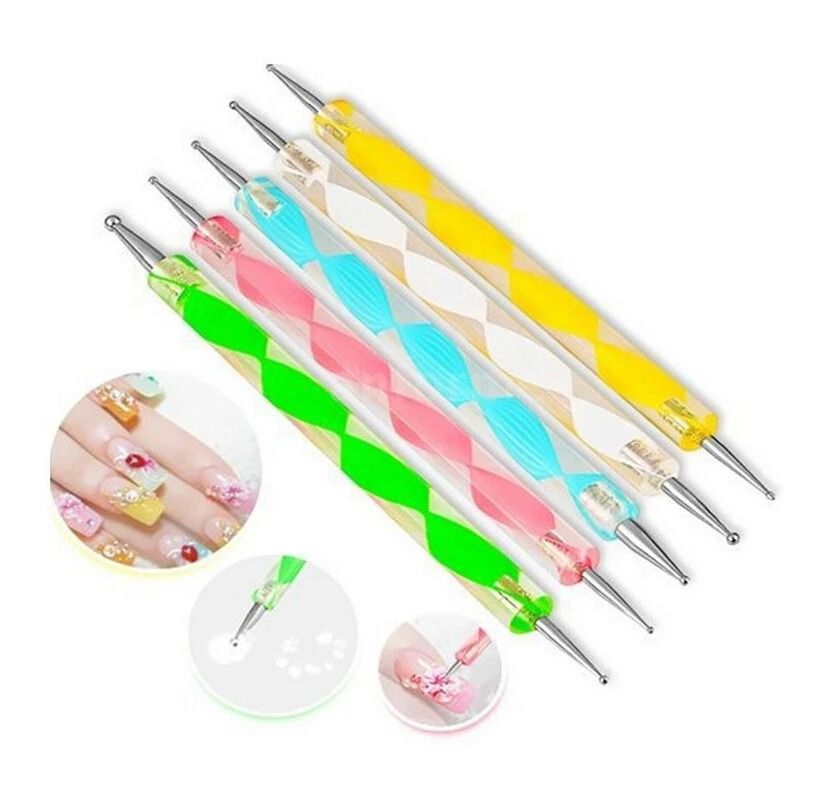 Ultra Thin Pink Nail Art Liner Brushes Set 5 Pcs 6