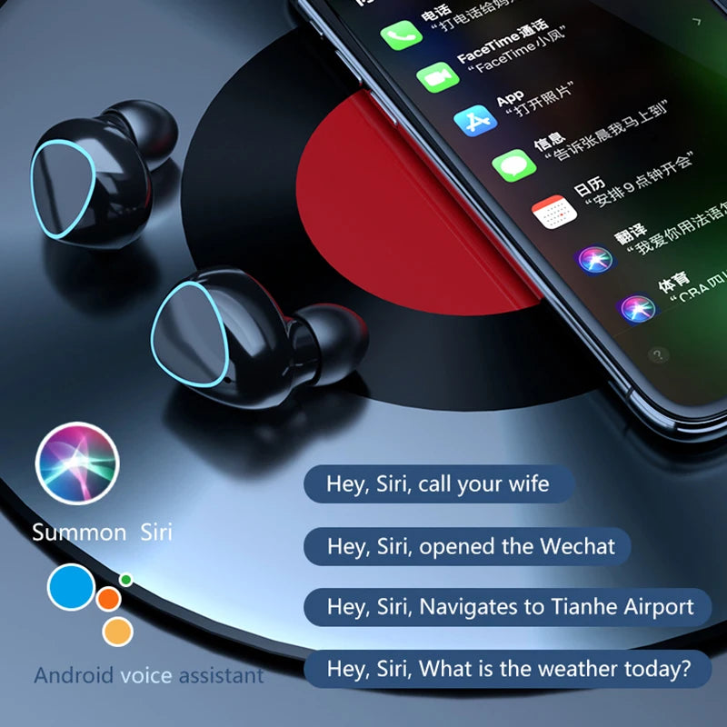 LED Display Headphones TWS M10 Sport Earphones With Charge Box Phone Noise Cancelling Mic Earbuds 4
