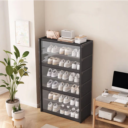 MultiLayer Shoe Storage Cabinet  Dustproof Shoe Rack Organizer With Clear Lid  SpaceSaving Design 1