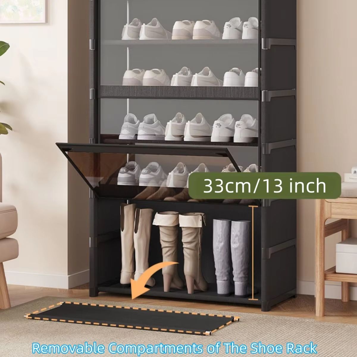 MultiLayer Shoe Storage Cabinet  Dustproof Shoe Rack Organizer With Clear Lid  SpaceSaving Design 2