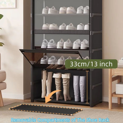 MultiLayer Shoe Storage Cabinet  Dustproof Shoe Rack Organizer With Clear Lid  SpaceSaving Design 2