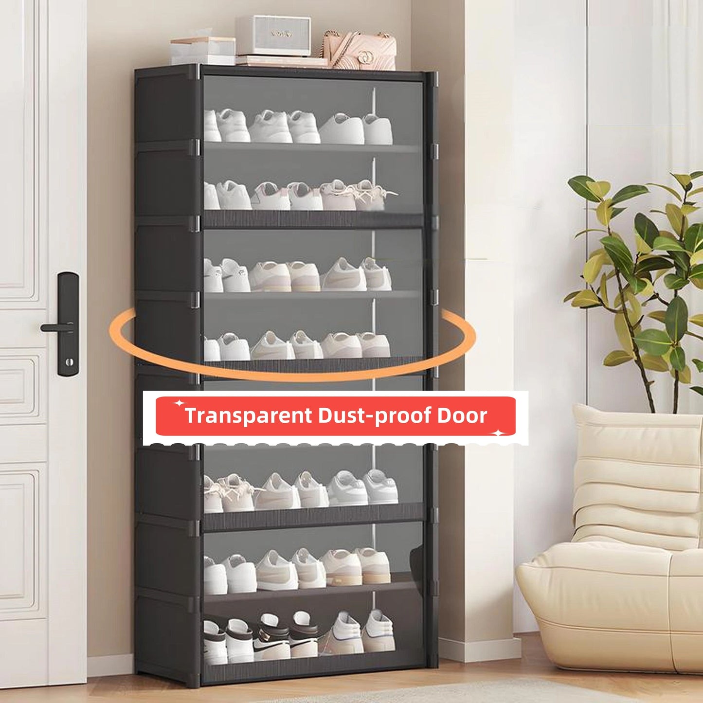 MultiLayer Shoe Storage Cabinet  Dustproof Shoe Rack Organizer With Clear Lid  SpaceSaving Design 3