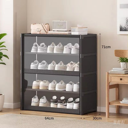 MultiLayer Shoe Storage Cabinet  Dustproof Shoe Rack Organizer With Clear Lid  SpaceSaving Design 6