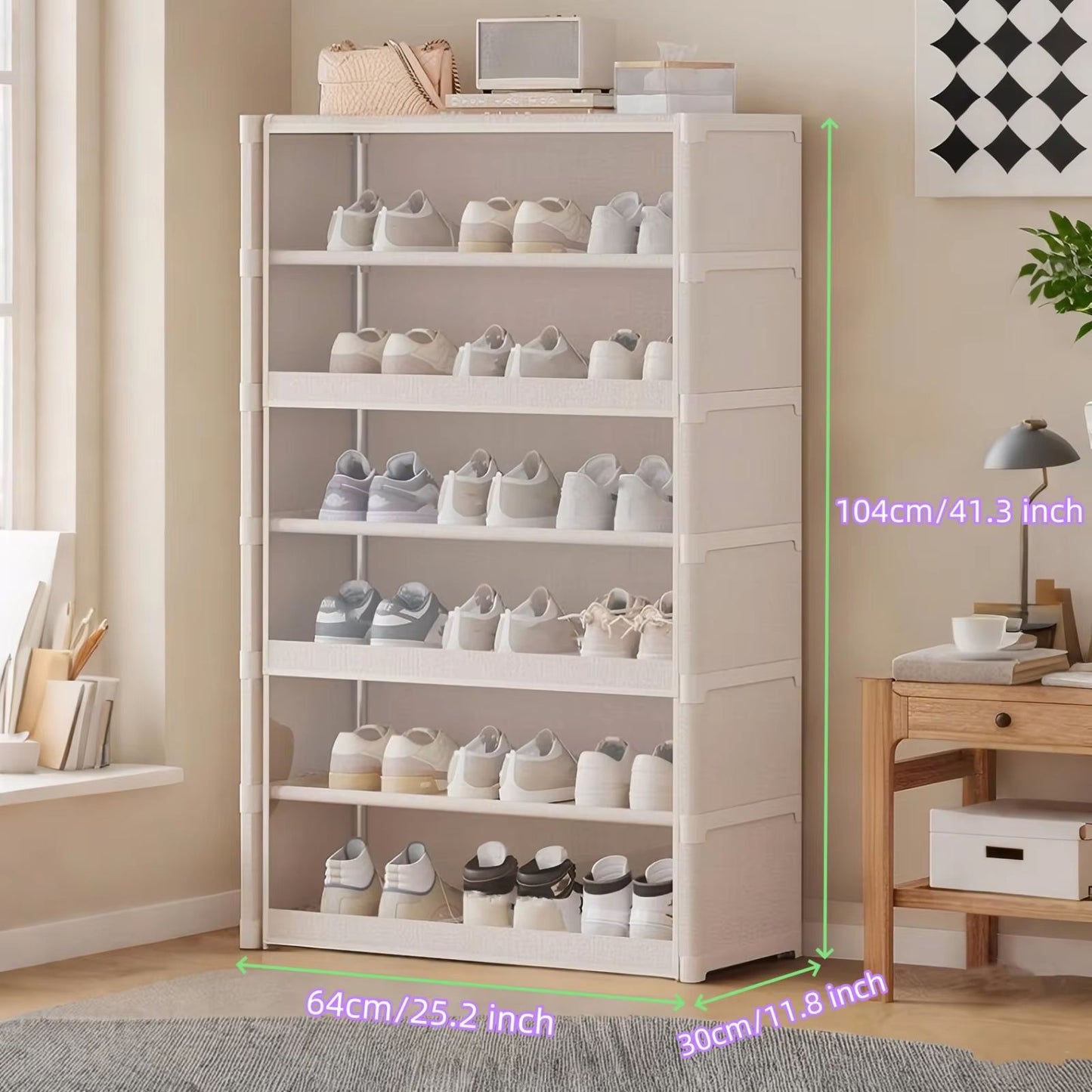 MultiLayer Shoe Storage Cabinet  Dustproof Shoe Rack Organizer With Clear Lid  SpaceSaving Design 7