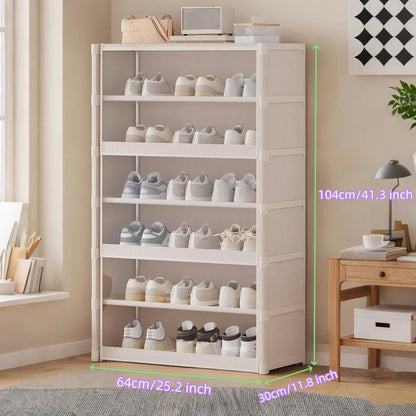 MultiLayer Shoe Storage Cabinet  Dustproof Shoe Rack Organizer With Clear Lid  SpaceSaving Design 7