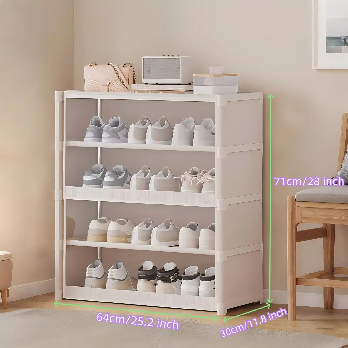 MultiLayer Shoe Storage Cabinet  Dustproof Shoe Rack Organizer With Clear Lid  SpaceSaving Design 8