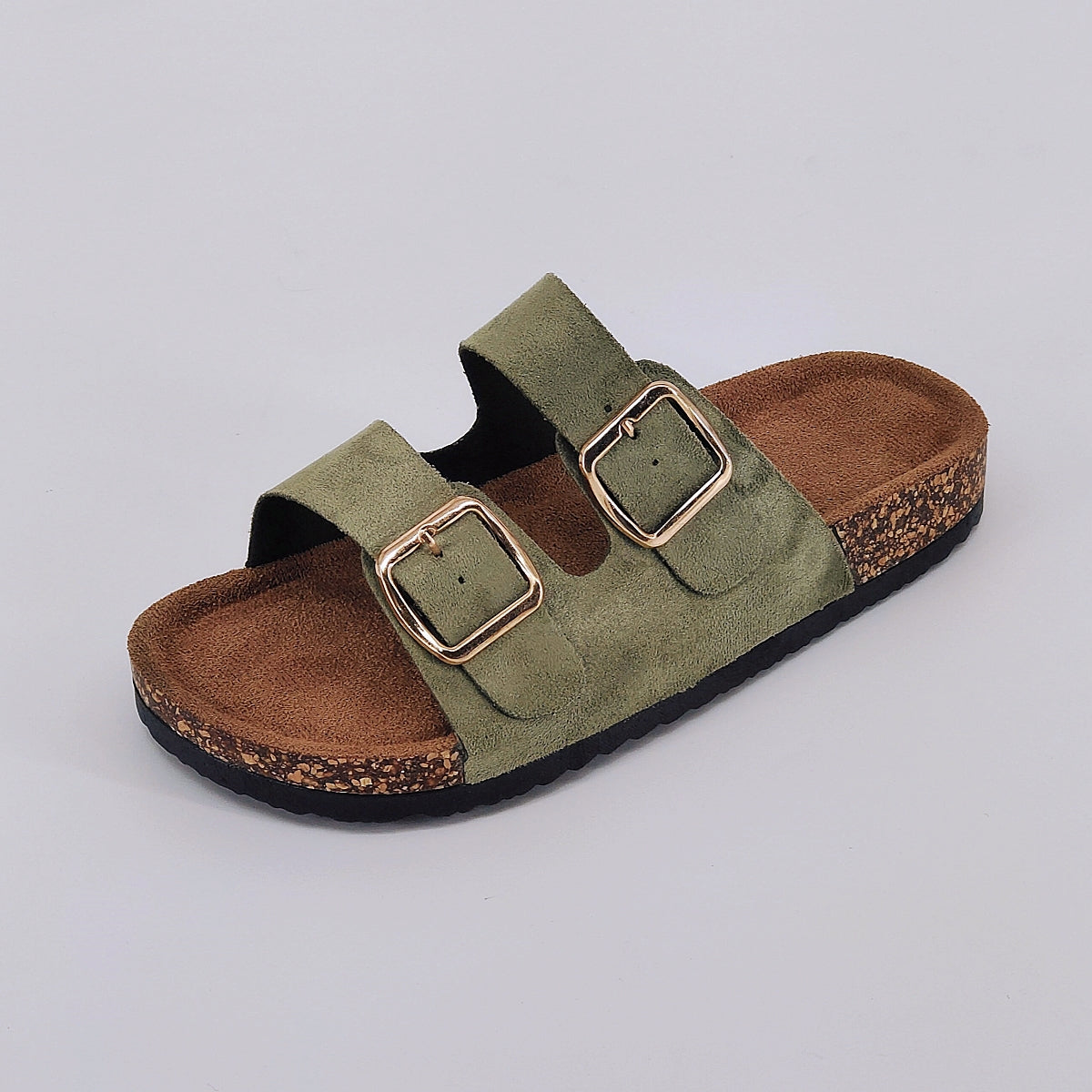 Summer Trendy Buckle Flat Cork Slippers, One-Strap Casual Outdoor Sandals, Versatile Fashionable Beach Comfort