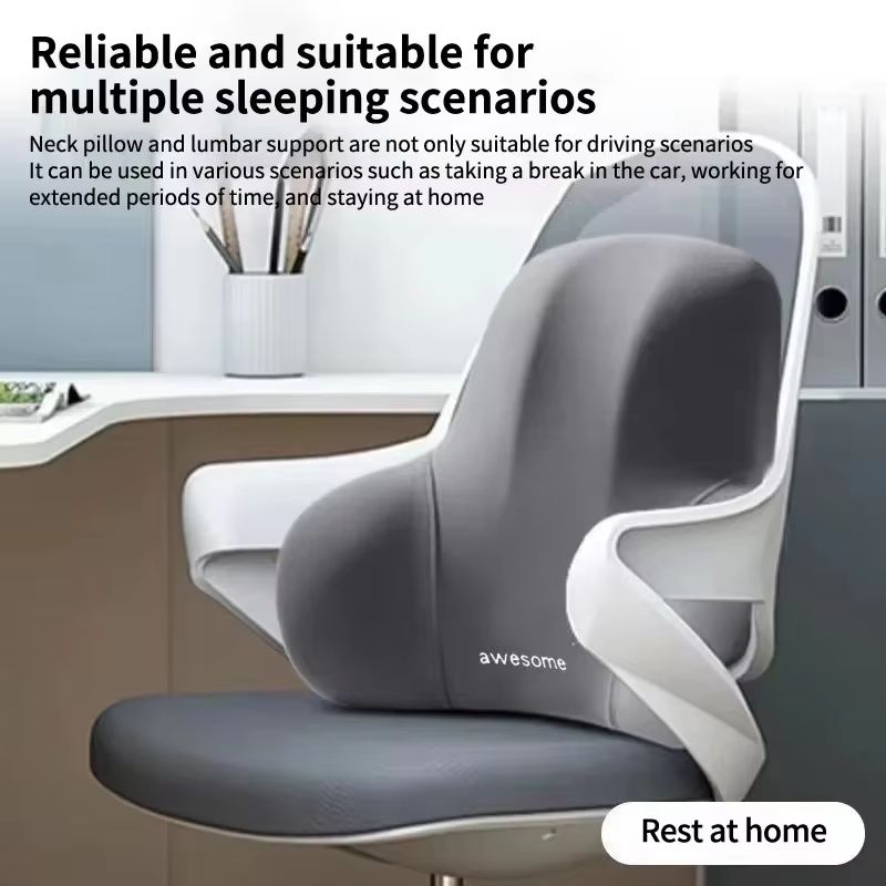 Memory Foam Lumbar Support Cushion – Back Pillow for Car, Office & Gaming Chairs with Multi-Functional Pain Relief Desig