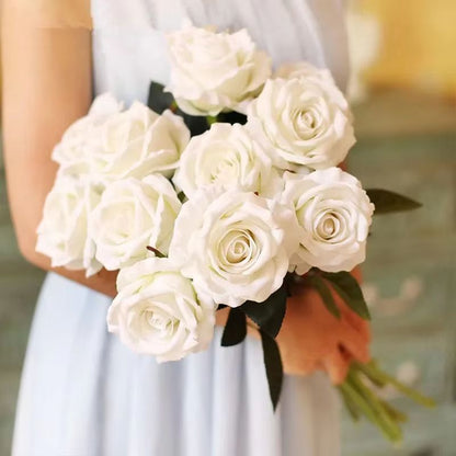 Artificial Rose Flower Branch  Realistic Red Roses For Wedding Party  Home Decoration 351020 Pcs 4
