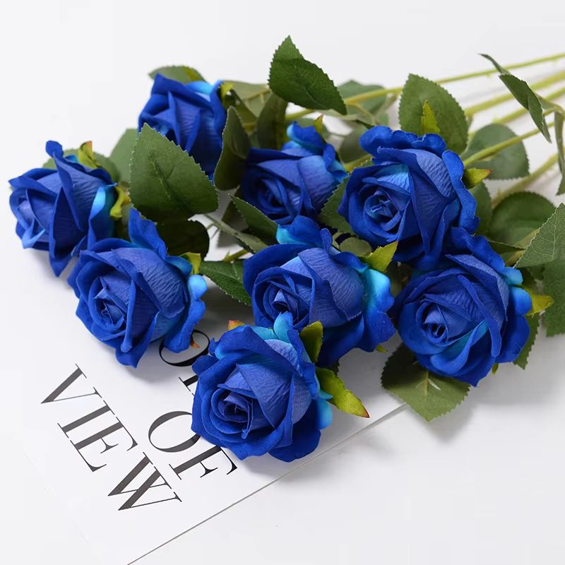 Artificial Rose Flower Branch  Realistic Red Roses For Wedding Party  Home Decoration 351020 Pcs 15