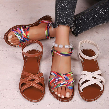Womens Summer Flat Sandals  Roman Strap Sandals With NonSlip Rubber Sole For Daily Comfort 5