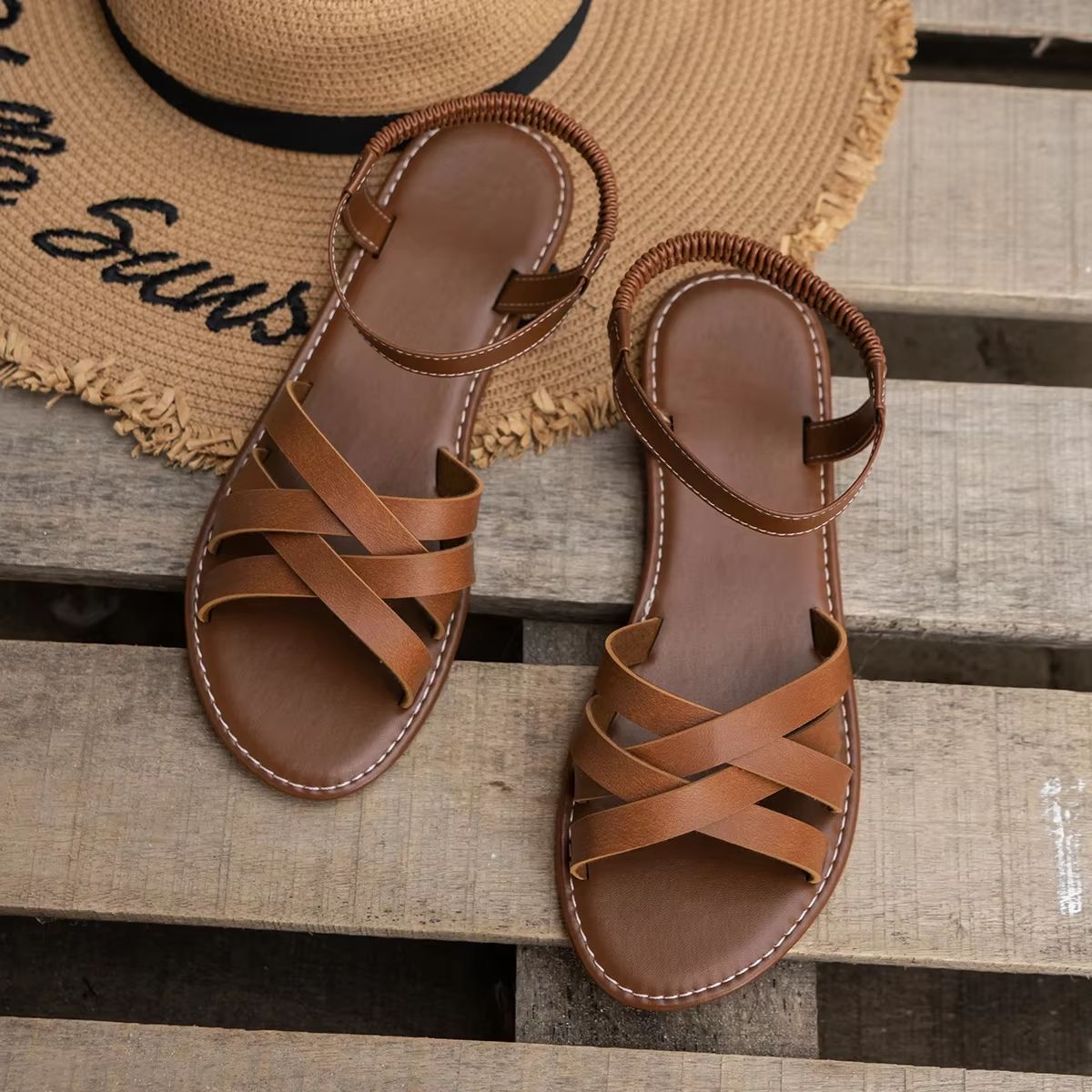 Womens Summer Flat Sandals  Roman Strap Sandals With NonSlip Rubber Sole For Daily Comfort 6