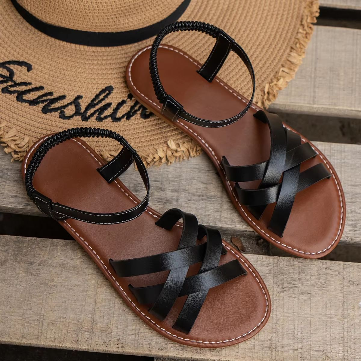 Womens Summer Flat Sandals  Roman Strap Sandals With NonSlip Rubber Sole For Daily Comfort 7