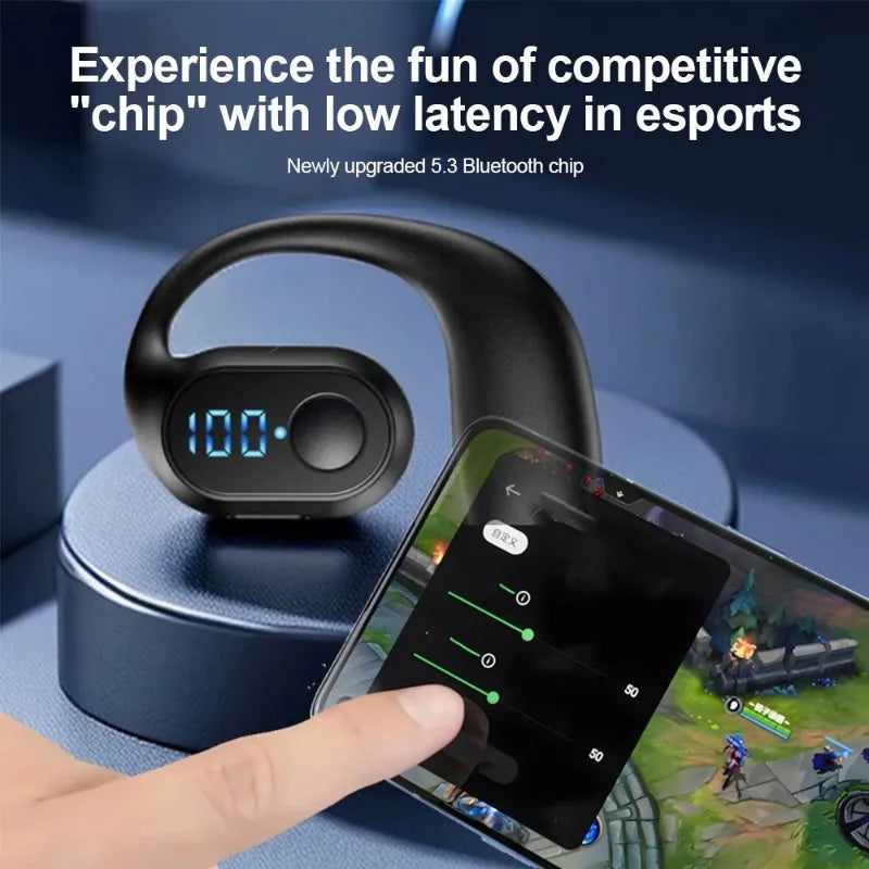 Wireless TWS Bluetooth 5.3 Ear Hook Headphone, HiFi Stereo Noise Reduction, Waterproof Earbud