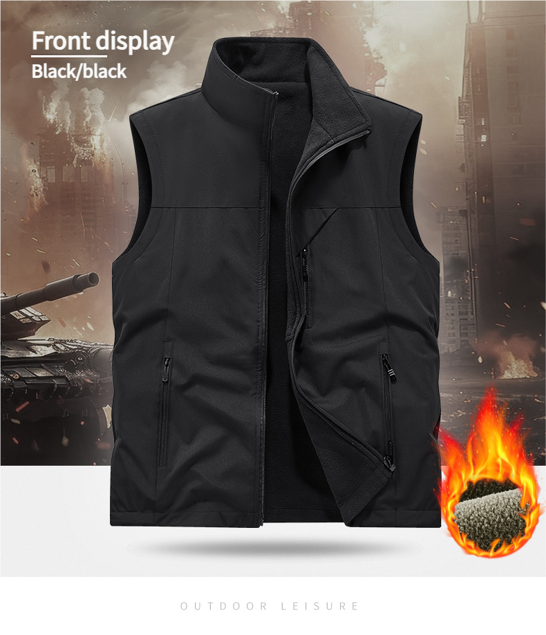 Men's Tactical Hunting Vest, 2025 Outdoor Fleece Waistcoat for Hiking, Fishing, and Military Leisure