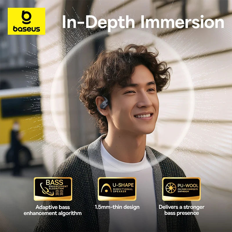 True Wireless OpenEar Baseus Eli 2i Fit Earphones Bluetooth 60 Ear Hooks IPX5 Waterproof Sports Bas 2