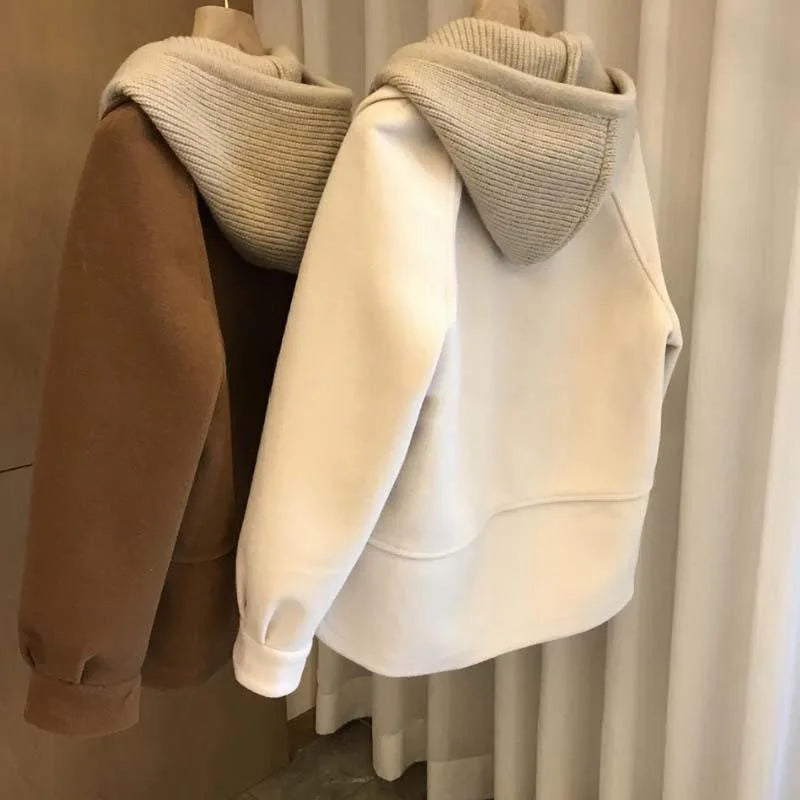 Stylish And Elegant Outerwear, Plus Size Women's Jacket, Loose Fit Hooded Coat, Autumn Winter Fashion