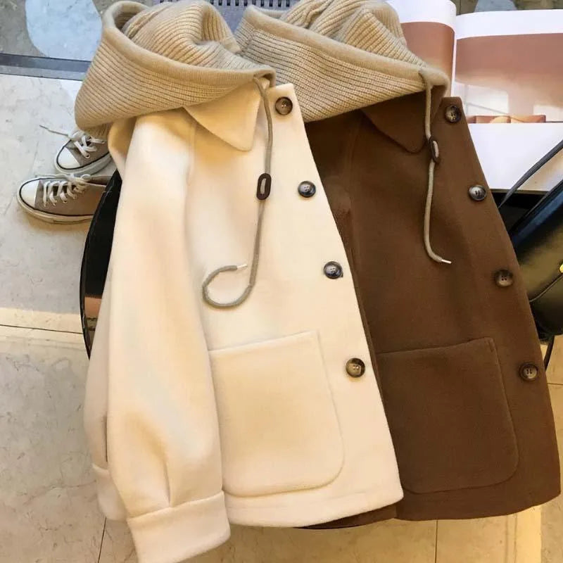 Stylish And Elegant Outerwear, Plus Size Women's Jacket, Loose Fit Hooded Coat, Autumn Winter Fashion