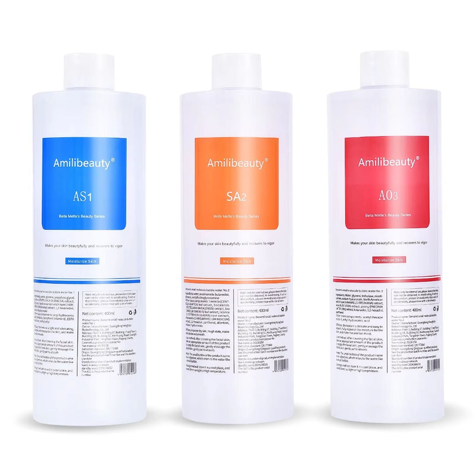 1200ML Hydra Liquid Face Serum Set 3pcs  Aqua Peel Solution AS1 SA2 AO3 For Beauty Machine Deep Ski 1