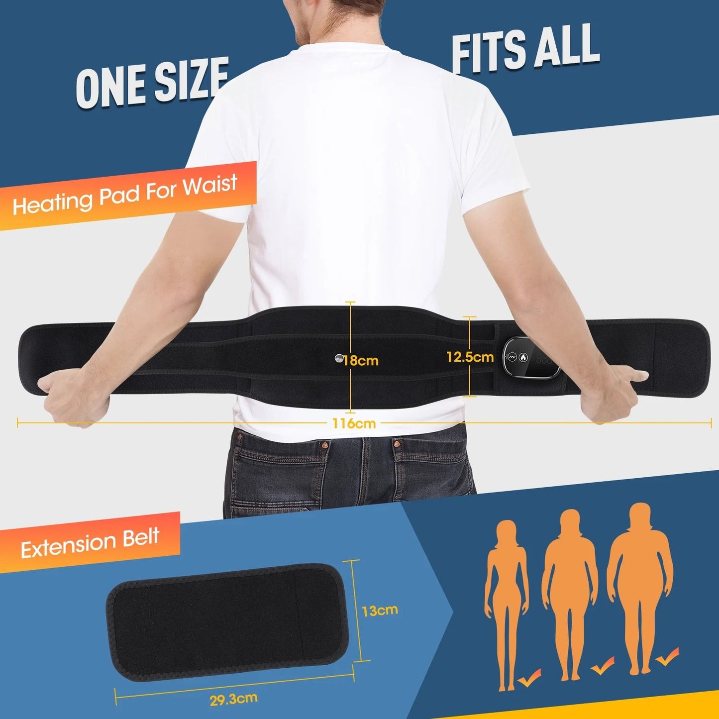 Cordless Heated Massage Pad Red Light Waist Belt 5