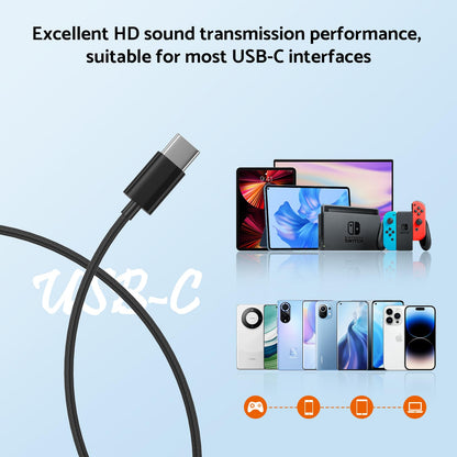 Wired Earplugs for Galaxy, HiFi Surround Sound In-ear, USB Type C 3.5mm Wire Control