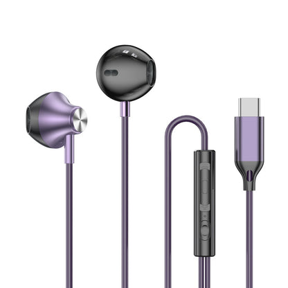 Wired Earplugs for Galaxy, HiFi Surround Sound In-ear, USB Type C 3.5mm Wire Control