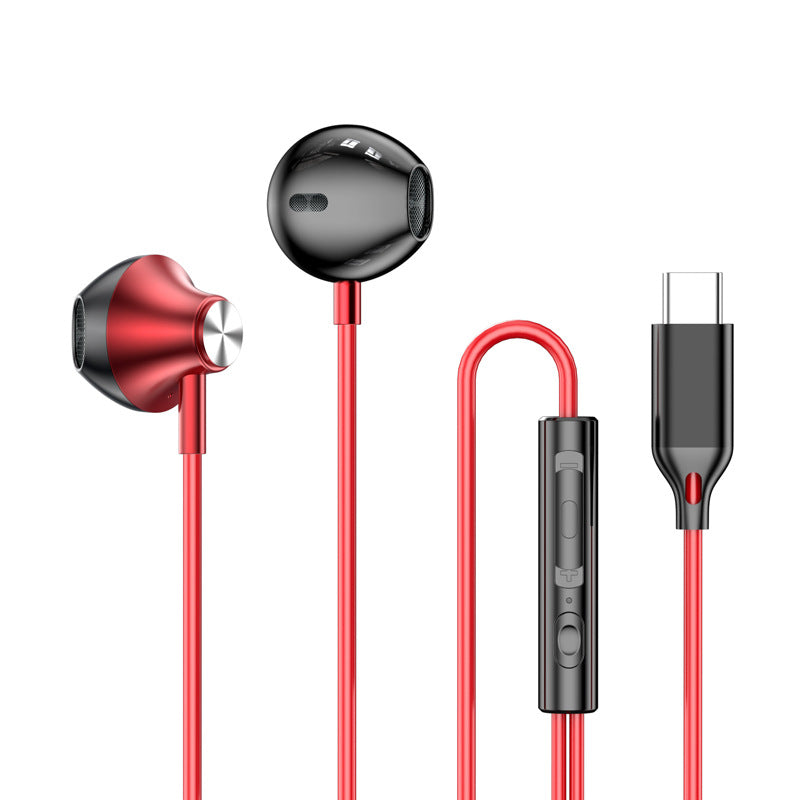 Wired Earplugs for Galaxy, HiFi Surround Sound In-ear, USB Type C 3.5mm Wire Control