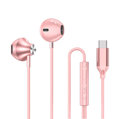 Wired Earplugs for Galaxy, HiFi Surround Sound In-ear, USB Type C 3.5mm Wire Control