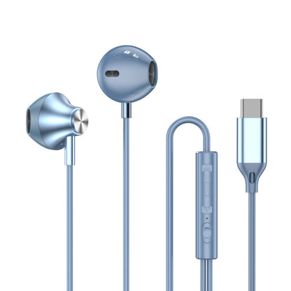 Wired Earplugs for Galaxy, HiFi Surround Sound In-ear, USB Type C 3.5mm Wire Control