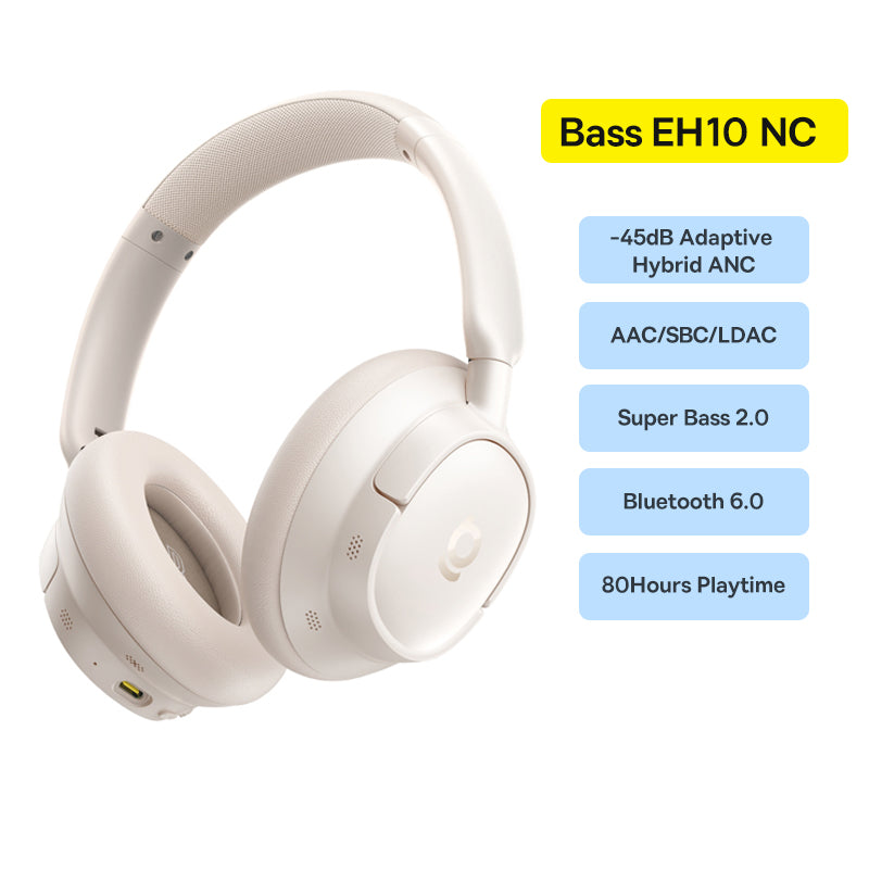 Bluetooth 5.4 Noise Canceling 46dB Over Ear Headset, Baseus Bowie H1s Wireless Headphones, 120H Playtime