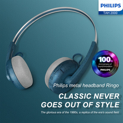 Retro Style Wireless Bluetooth, Smart Noise Cancelling Headphones for Calls