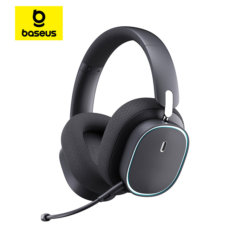 Over Ear Headphones Bluetooth 5.3, Baseus GH02 Gaming Wireless Headphone with Mic, 2.4G Wireless Cable RGB Headsets