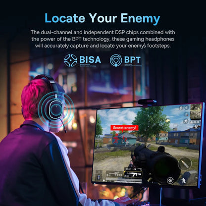 Over Ear Headphones Bluetooth 5.3, Baseus GH02 Gaming Wireless Headphone with Mic, 2.4G Wireless Cable RGB Headsets