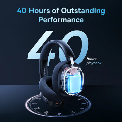 Over Ear Headphones Bluetooth 5.3, Baseus GH02 Gaming Wireless Headphone with Mic, 2.4G Wireless Cable RGB Headsets