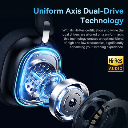 Over Ear Headphones Bluetooth 5.3, Baseus GH02 Gaming Wireless Headphone with Mic, 2.4G Wireless Cable RGB Headsets