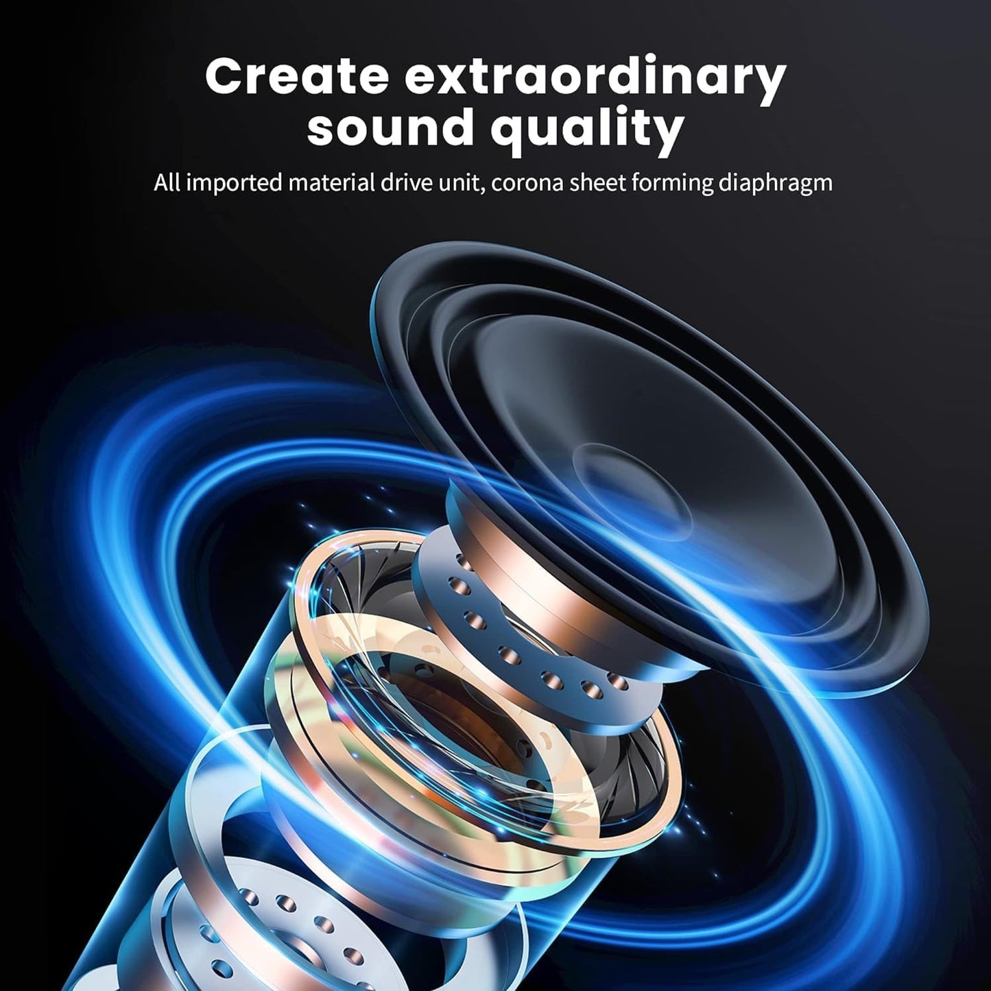 Over Ear HIFI Stereo Headsets, Wireless Bluetooth 5.3 Headphones, True Sport Gamer Earphone, TF AUX Music Player with HD