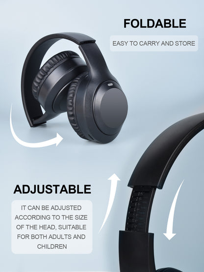 Over Ear HIFI Stereo Headsets, Wireless Bluetooth 5.3 Headphones, True Sport Gamer Earphone, TF AUX Music Player with HD