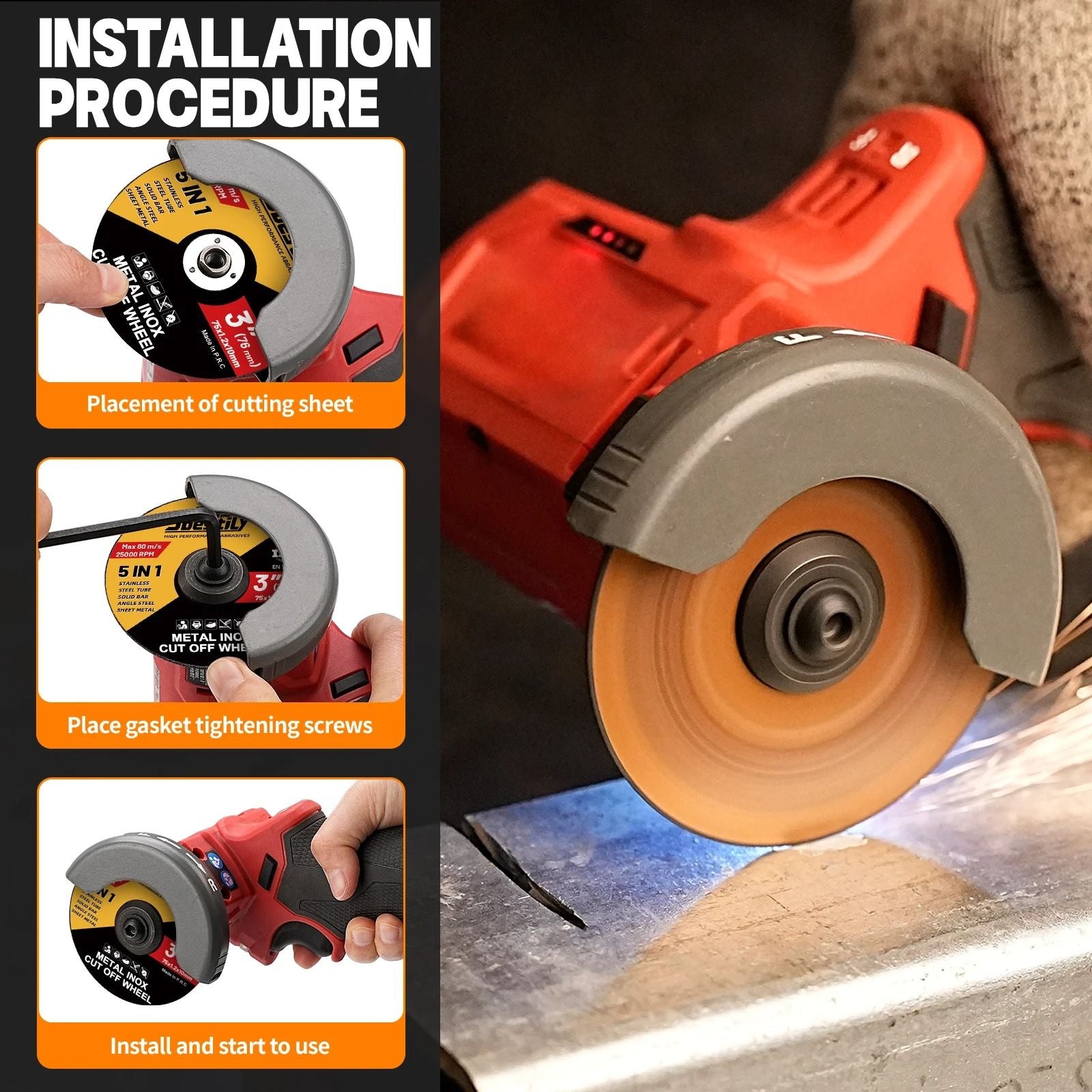 Metal Cutting Disc 75mm Multi Pack 3